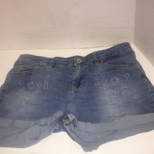 Girl jean shorts, Rhinestones